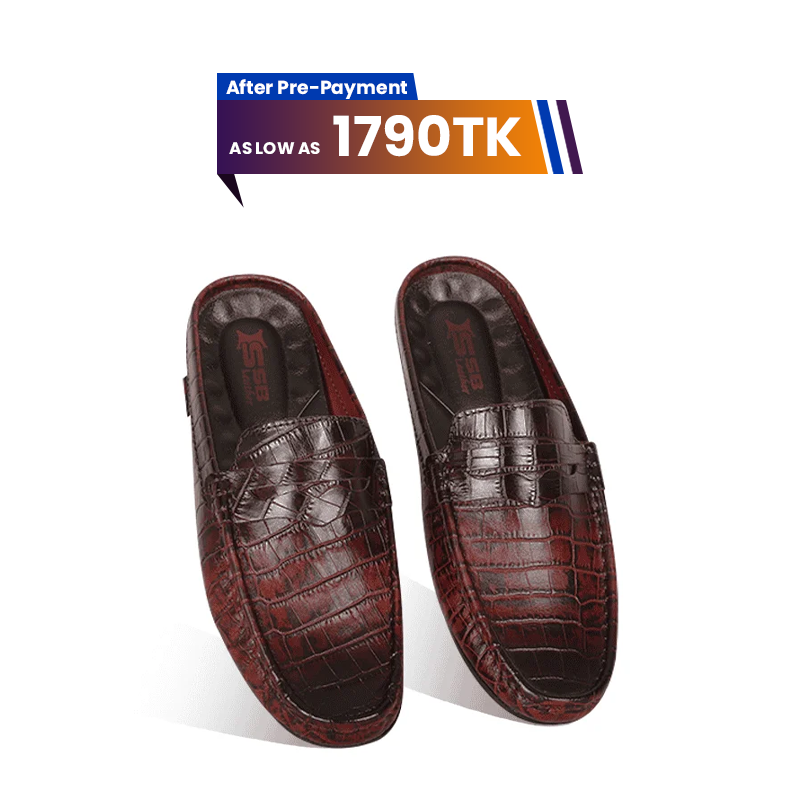 Crocodile Pattern Leather Half Loafers SB-S1084