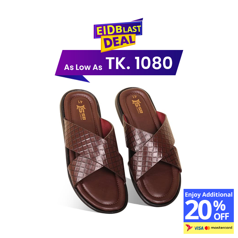 Crisscross Strap Leather Sandal For Men SB-S1106