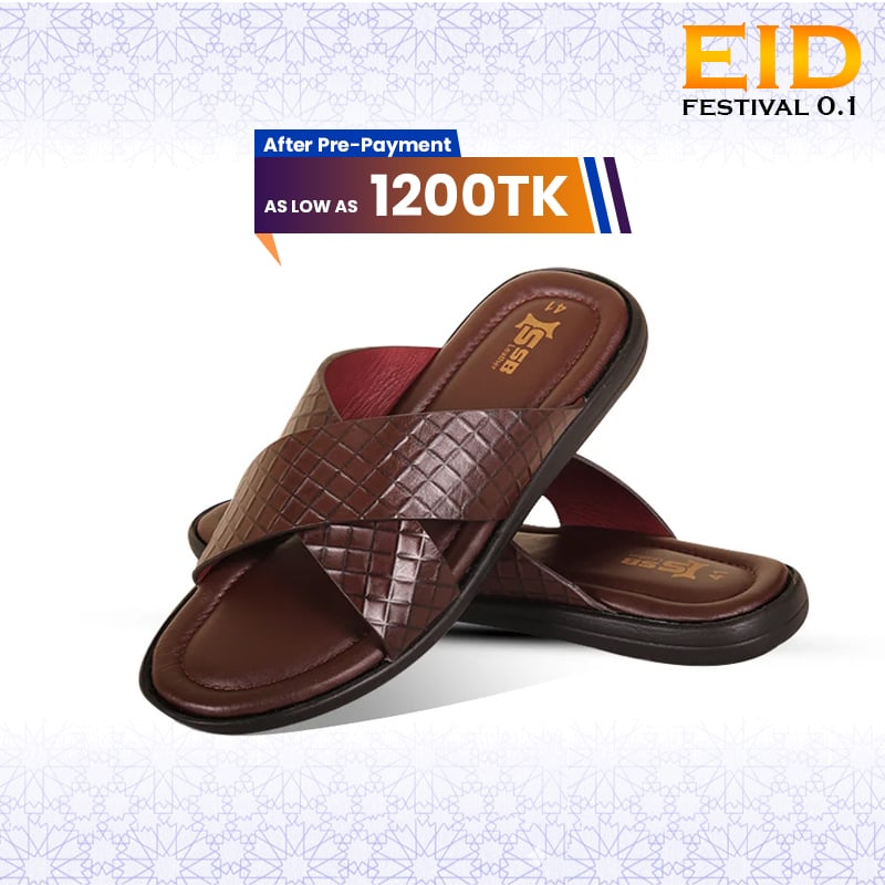 Crisscross Strap Leather Sandal For Men SB-S1106