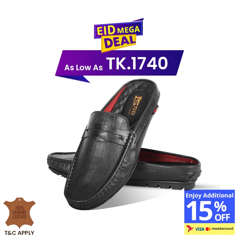 Crocodile Pattern Leather Half Loafers SB-S1109