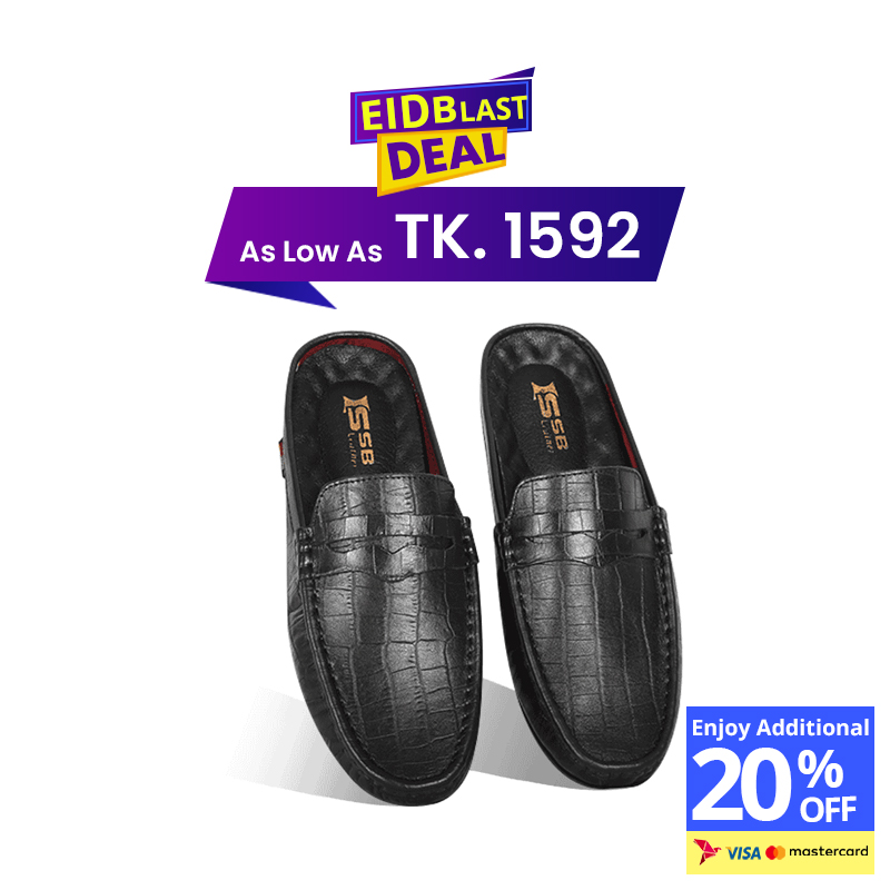 Crocodile Pattern Leather Half Loafers SB-S1109