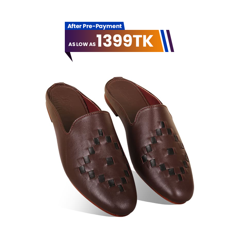 Braided Design Leather Half Shoes For Men SB-S891