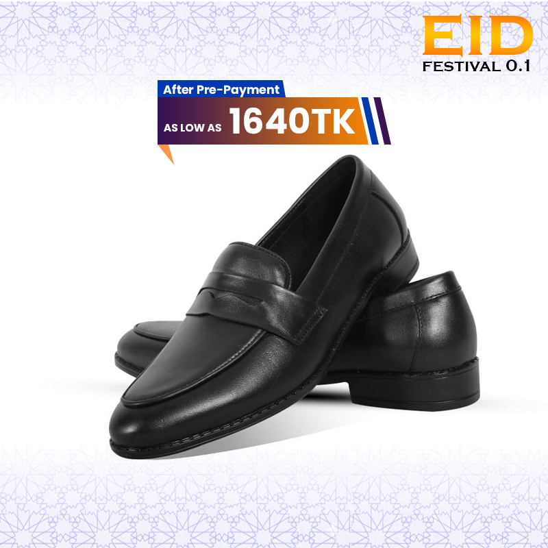 Classic Black Leather Penny Formal Shoe For Men SB-S915