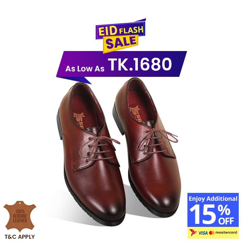 Classic Reddish-Brown Derby Formal Shoes For Men SB-S934