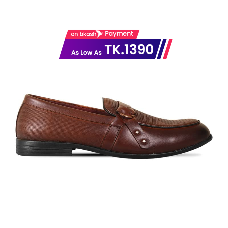 Rich Brown Textured Leather Tassel Formal Shoes For Men SB-S950