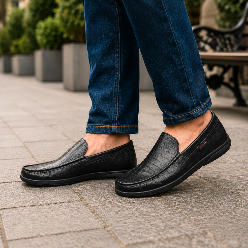 Crocodile Pattern Leather Casual Loafer Shoes SB-S1107