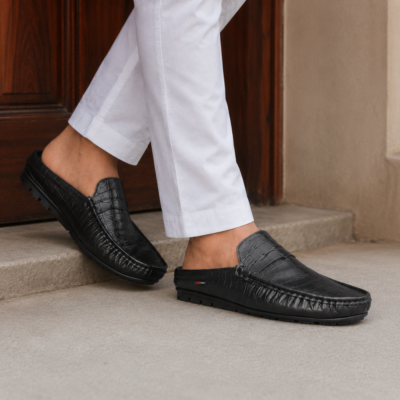 Crocodile Pattern Leather Half Loafers SB-S1109