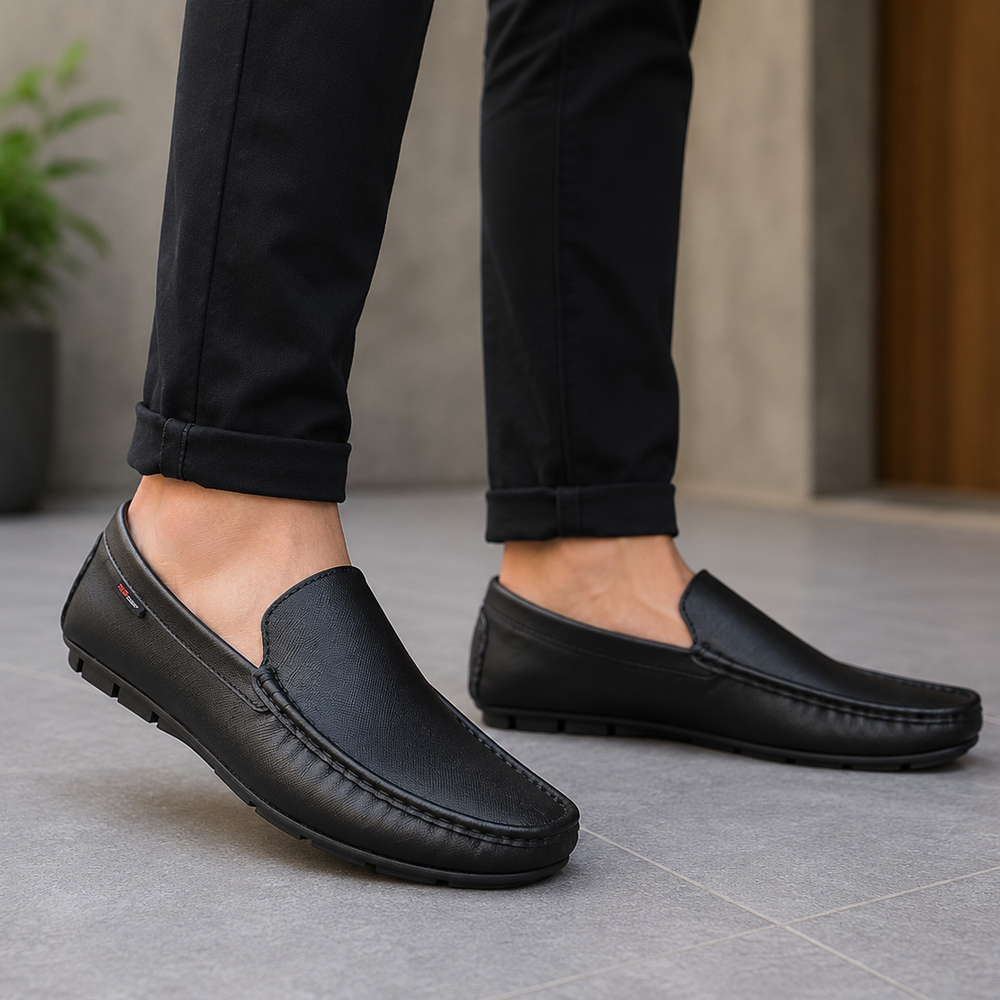 Black Leather Loafer For Men SB-S1121