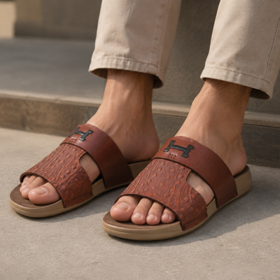 Leather Slide Sandal For Men SB-S1127