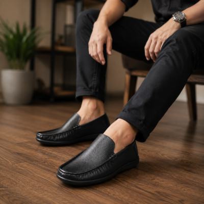 Snake Pattern Leather Casual Loafer Shoes SB-S1128