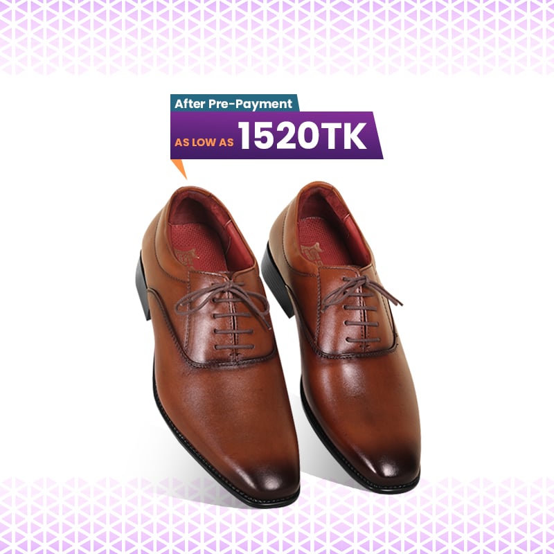 Brown Leather Oxford Shoes For Men SB-S993