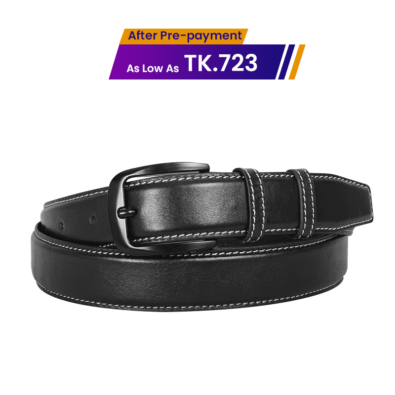 Classic Black Leather Belt For Men SB-B207
