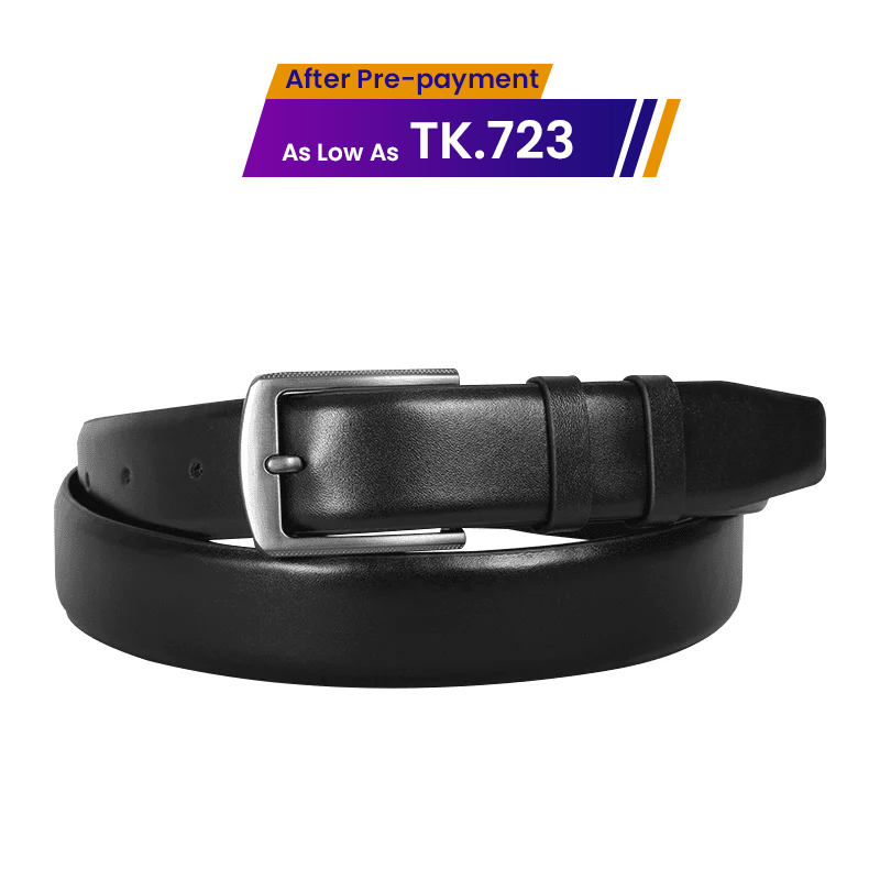 Classic Black Leather Belt For Men SB-B208