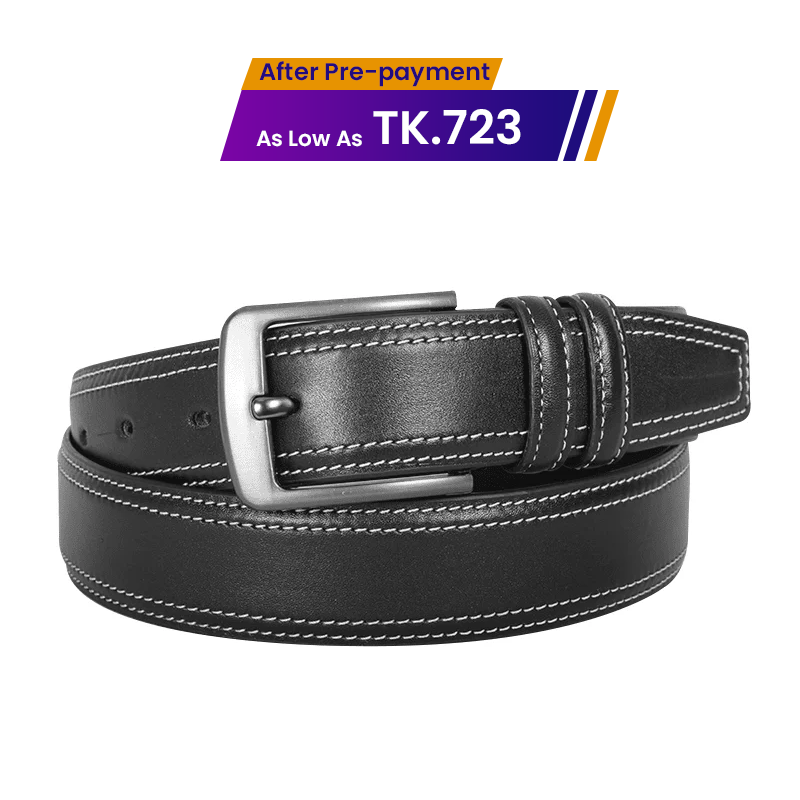 Classic Black Leather Belt For Men SB-B214