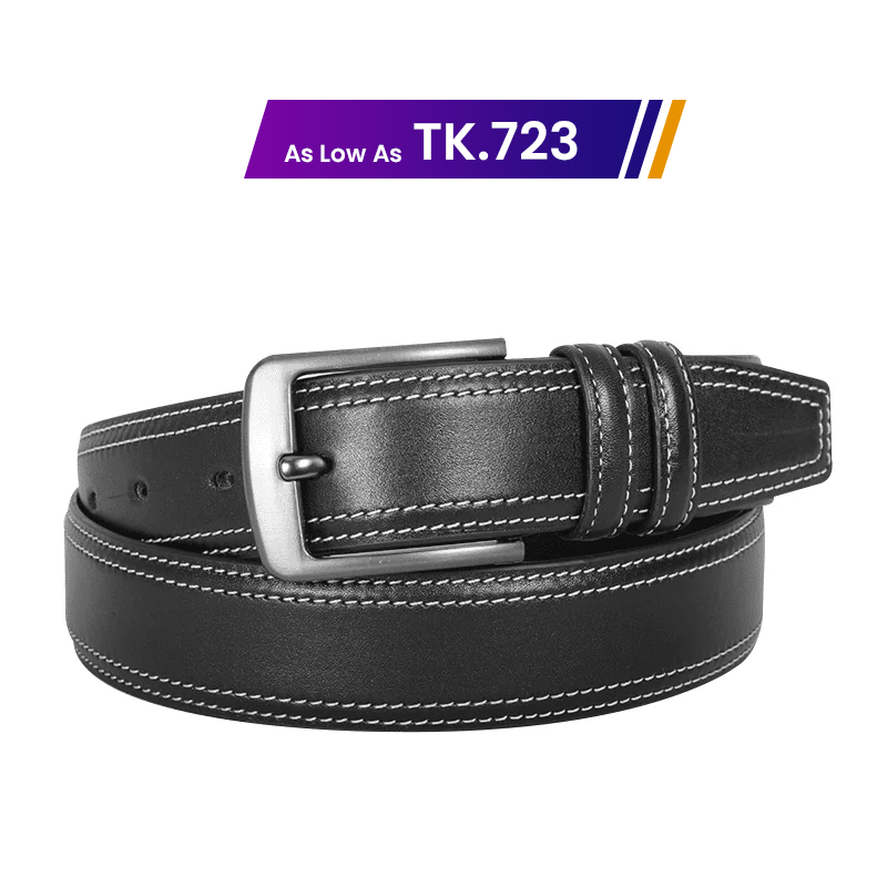 Classic Black Leather Belt For Men SB-B214