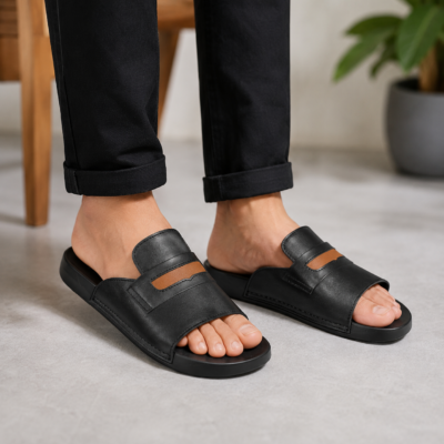 Leather Slide Sandal For Men SB-S1134