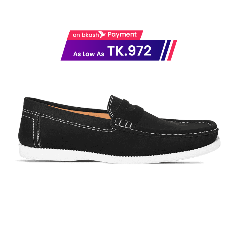 Monfia Classic Black Suede Loafer For Men-MF08