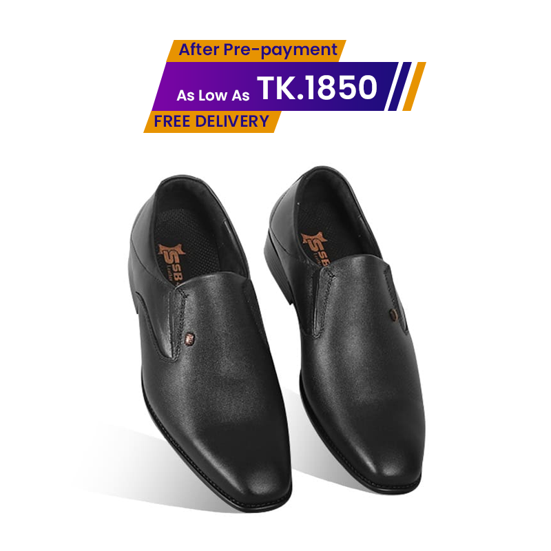 Black Textured Leather Formal Shoes For Men SB-S1011
