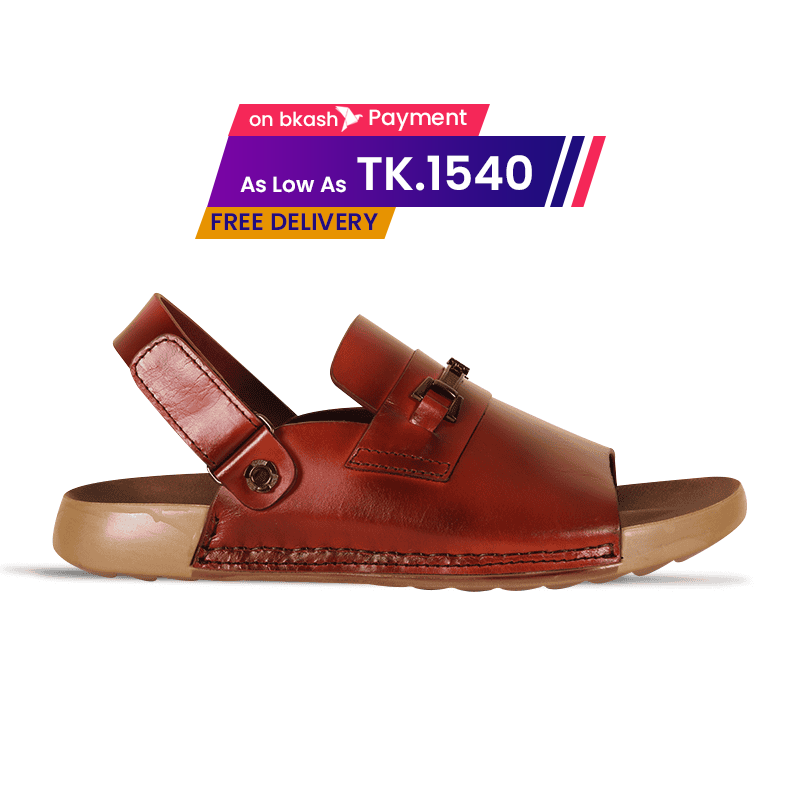 Reddish Brown Leather Sandal For Men SB-S1144