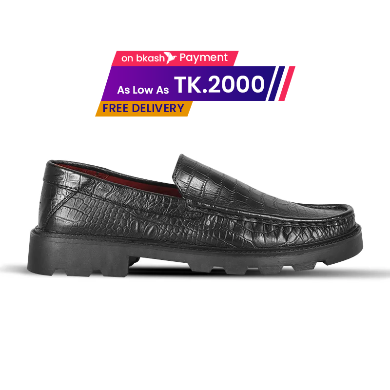 Croco Texture Leather Chunky Shoes SB-S1154