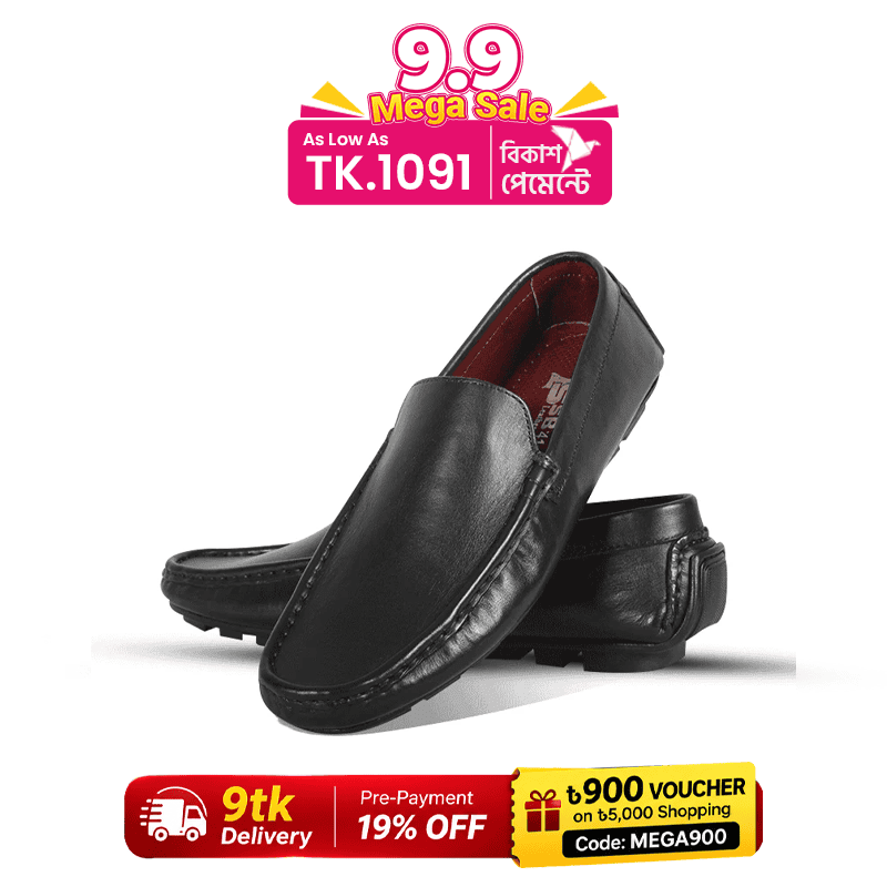 Black Leather Loafer For Men SB-S118