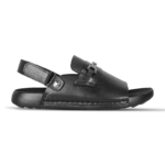 Black Leather Sandal For Men SB-S1150