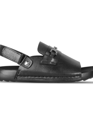 Black Leather Sandal For Men SB-S1150