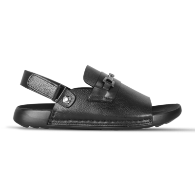 Black Leather Sandal For Men SB-S1150