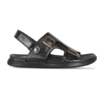 Black Leather Sandal For Men SB-S1137