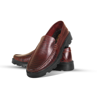 Croco Texture Leather Chunky Shoes SB-S1155