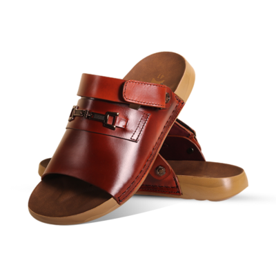 Reddish Brown Leather Sandal For Men SB-S1144