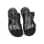 Black Leather Sandal For Men SB-S1137
