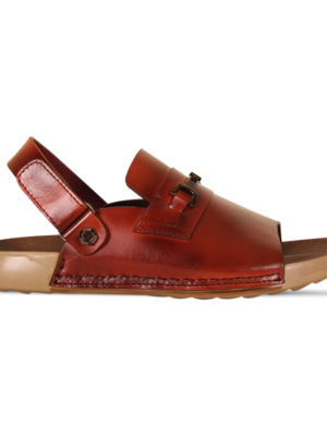 Reddish Brown Leather Sandal For Men SB-S1144