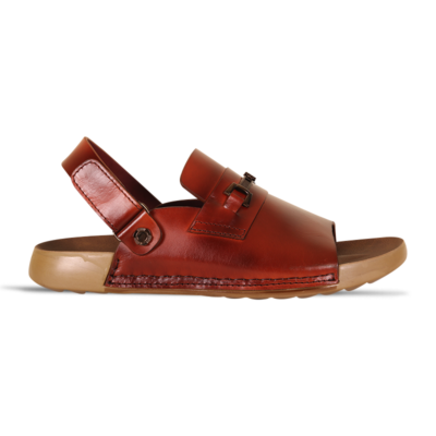 Reddish Brown Leather Sandal For Men SB-S1144