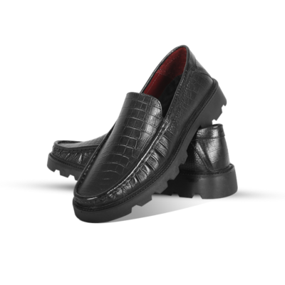Croco Texture Leather Chunky Shoes SB-S1154