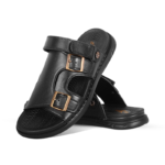 Black Leather Sandal For Men SB-S1137