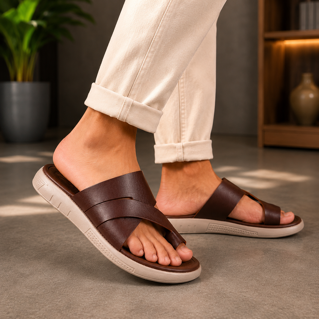 Genuine Leather Sandal For Men SB-S1136