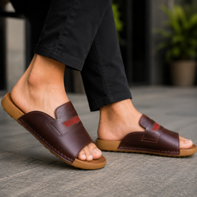 Leather Slide Sandal For Men SB-S1139