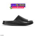 Black Leather Slide Sandal For Men SB-S1100