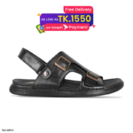 Black Leather Sandal For Men SB-S1137