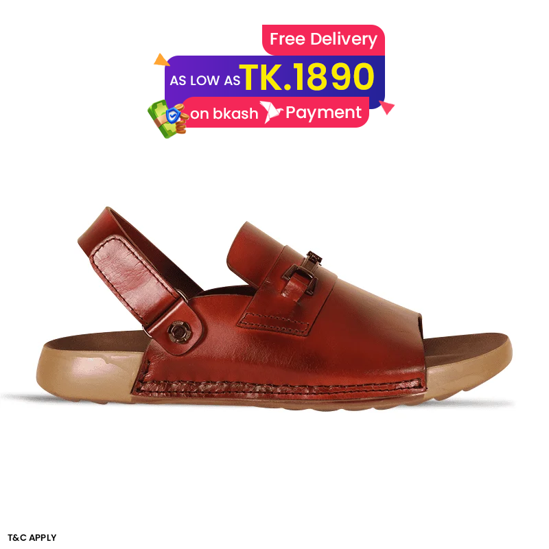 Reddish Brown Leather Sandal For Men SB-S1144