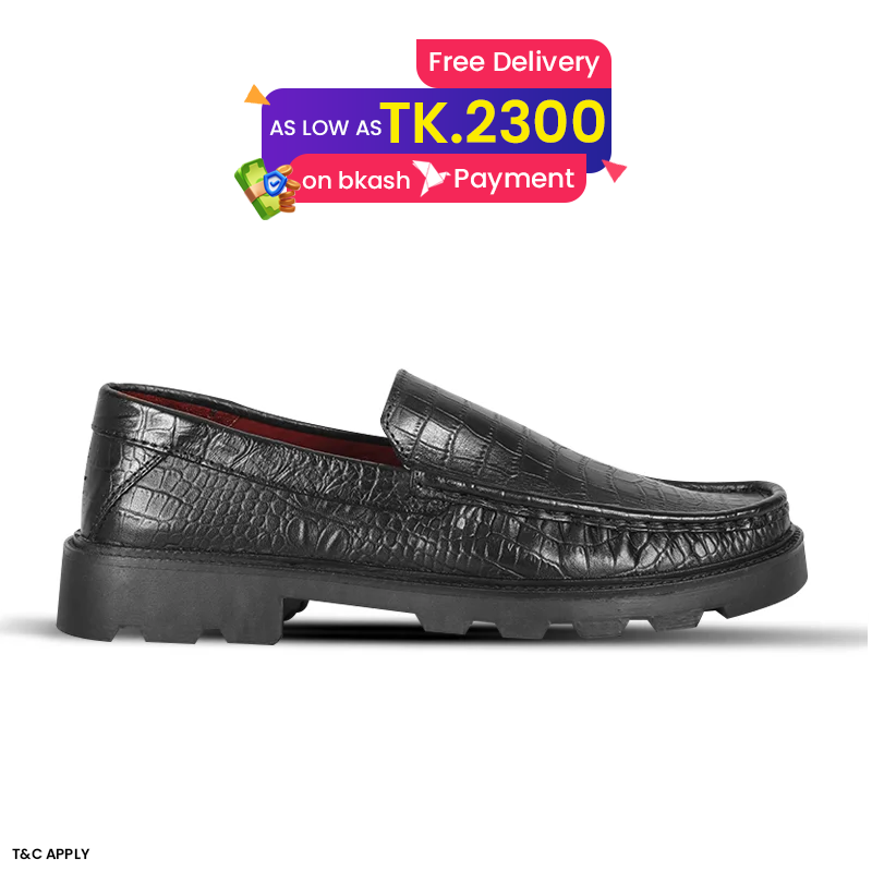 Croco Texture Leather Chunky Shoes SB-S1154