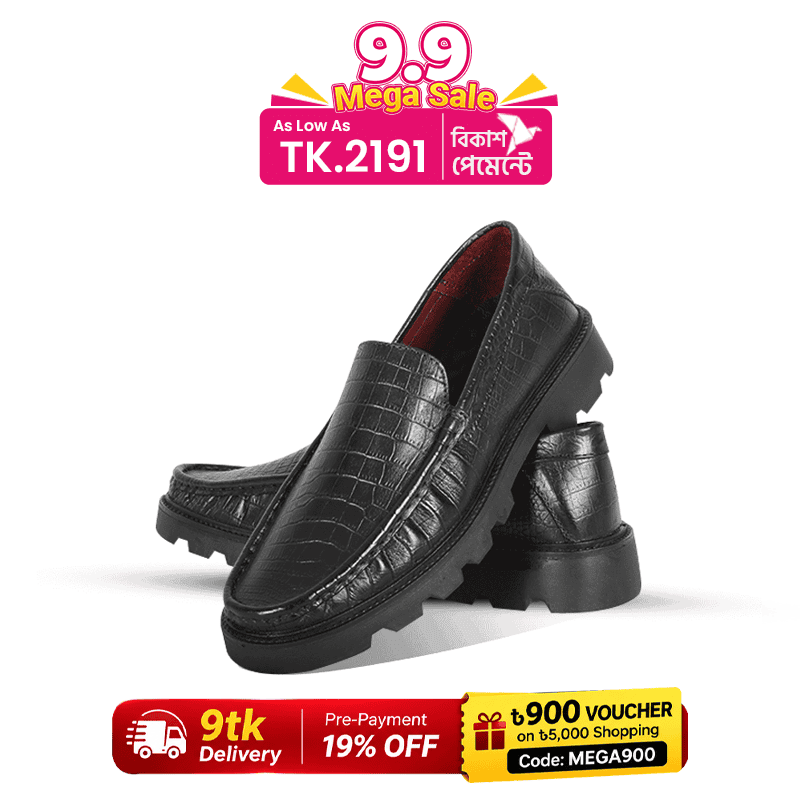 Croco Texture Leather Chunky Shoes SB-S1154