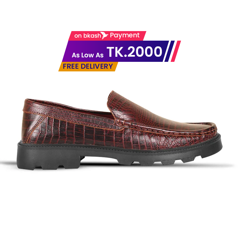 Croco Texture Leather Chunky Shoes SB-S1155