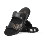 Black Leather Sandal For Men SB-S1168