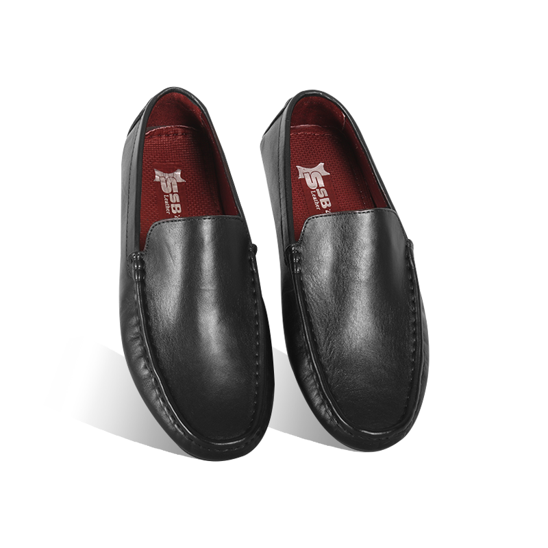 Black Leather Loafer For Men SB-S118