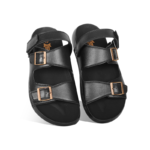 Black Leather Sandal For Men SB-S1168