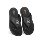Black Leather Sandal For Men SB-S1160