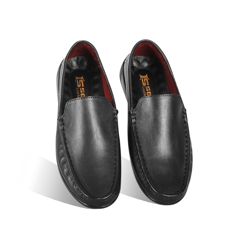 Black Leather Casual Shoes For Men SB-S1165