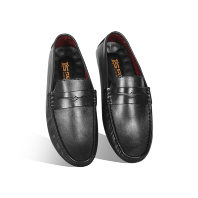 Classic Black Leather Loafer For Men SB-S1171